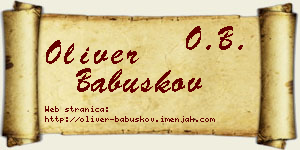 Oliver Babuškov vizit kartica